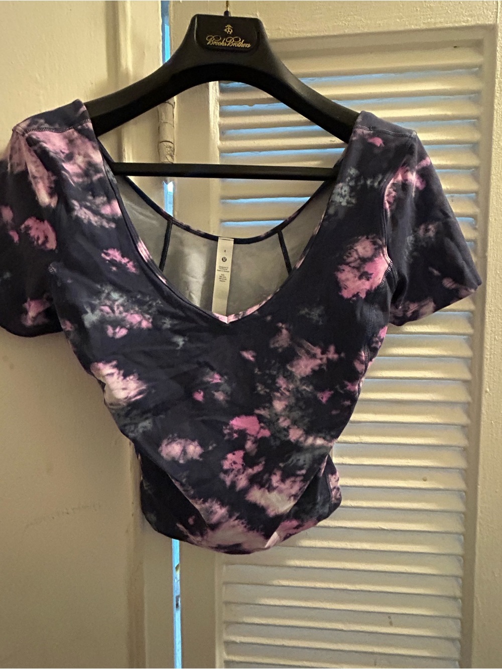 Lululemon Align Tee, Size 4, LW3FL6S, CZBM, Tie Dye, Navy with Pink